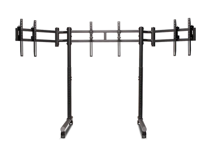 NLR Round Tube Freestanding Triple Monitor Stand