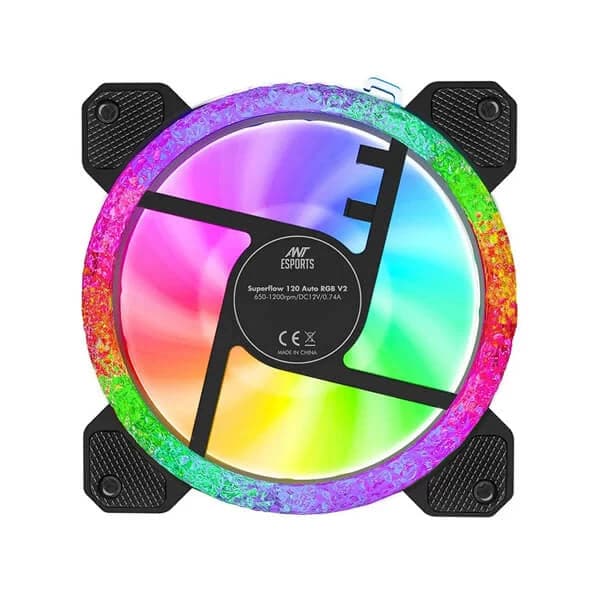 ANT ESPORTS RoyalFlow V2 120mm Auto RGB Cabinet Fan (Black) (Single Pack)