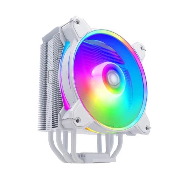 COOLER MASTER Hyper 212 Halo ARGB Single Tower CPU Air Cooler (White)