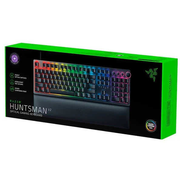 RAZER Huntsman V2 RGB Full Size Optical Wired Gaming Keyboard (Black) (Purple Switch)