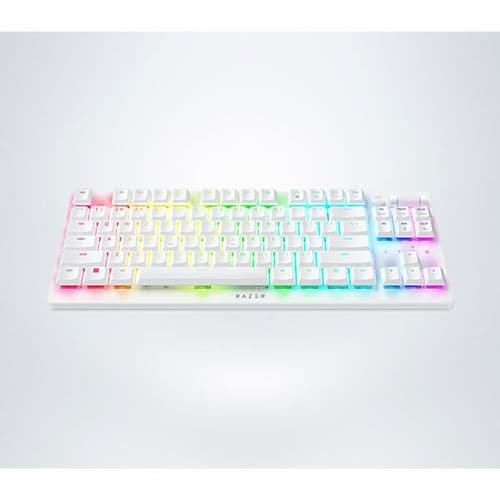 RAZER DEATHSTALKER V2 PRO TENKEYLESS - WIRELESS LOW PROFILE OPTICAL GAMING KEYBOARD (LINEAR RED SWITCH) - WHITE RZ03-04373500-R3M1