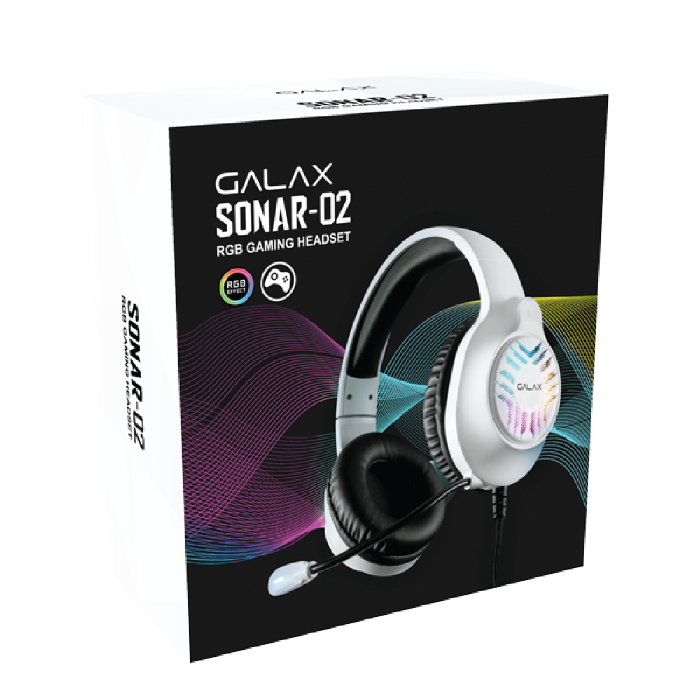 GALAX Sonar 02 Wired 7.1 Surround Gaming Headphone With Mic ( White ) ( PS/PC/MAC/Mobile Devices )