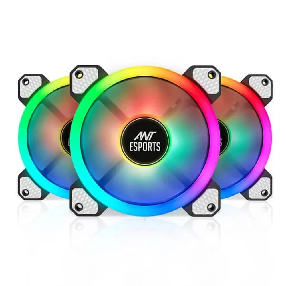 ANT ESPORTS Superflow 120 ARGB Kit Cabinet Fans ( Triple Pack ) with ARGB Control Box and RF Remote