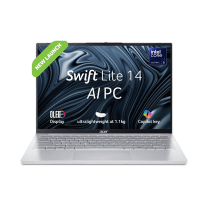 ACER SWIFT LITE NX.D2GSI.001 [ULTRA5-115U/16GB/512GB SSD/WIN11 HOME+MS24/14.0"/INTEGRATED GRAPHICS/1 YEAR(S)/LIGHT SILVER/OLED]