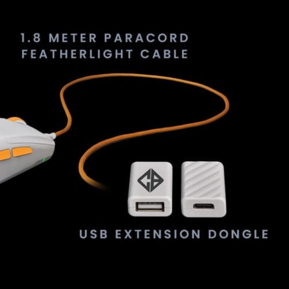 COSMIC BYTE Atlas Wireless Tri-Mode Ambidextrous Gaming Mouse ( White ) ( 12000DPI / 5 Macro Buttons )