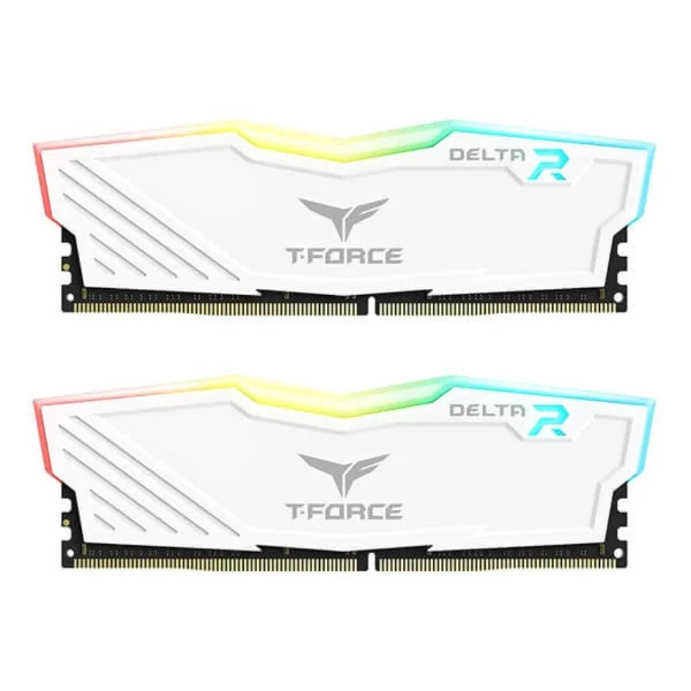 TEAMGROUP T-Force Delta RGB 32GB ( 16GB x 2 ) 3200MHz DDR4 RAM ( White ) ( CL16 )