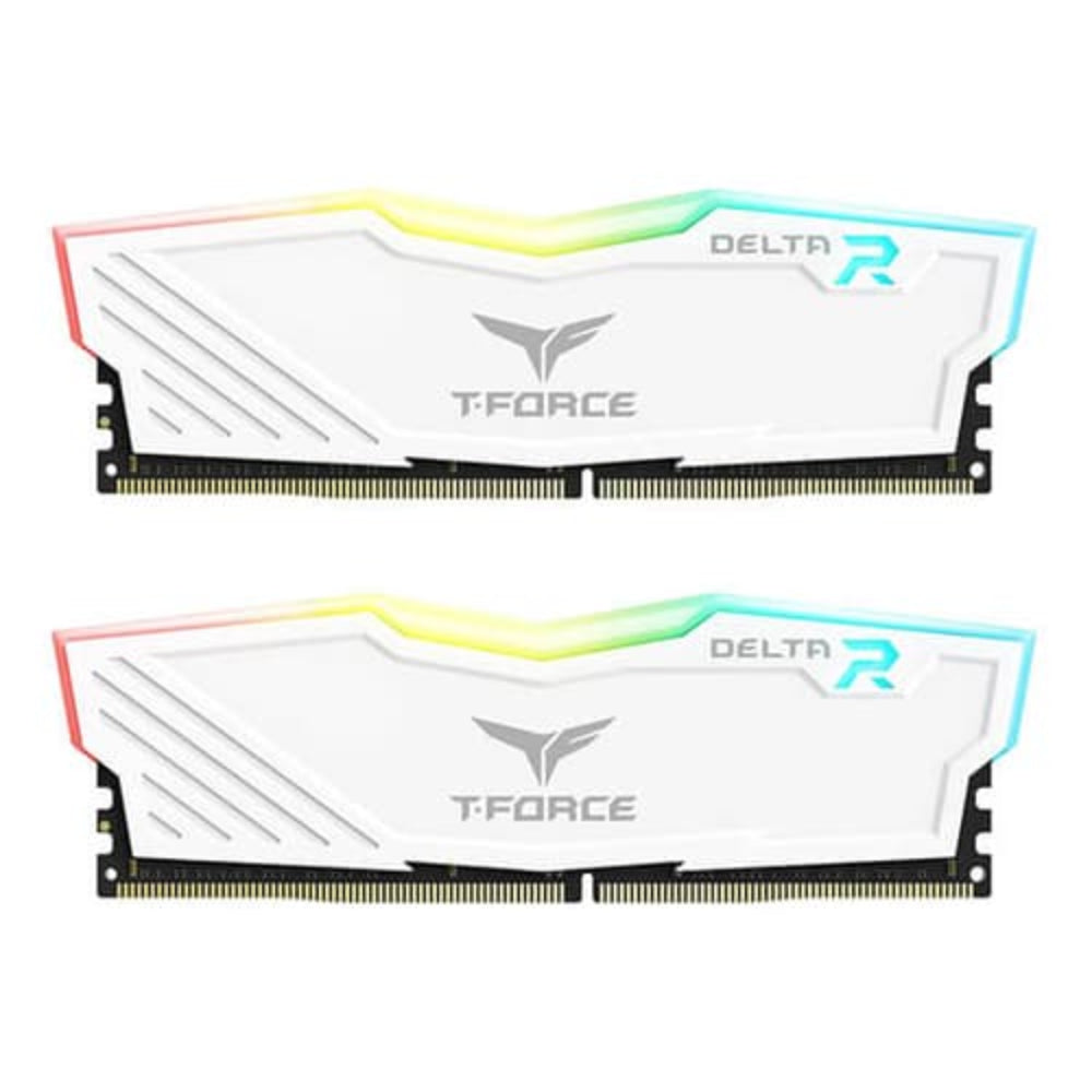 TEAMGROUP T-Force Delta RGB 32GB ( 16GB x 2 ) 3200MHz DDR4 RAM ( White ) ( CL16 ) - Mehta Brothers Shop