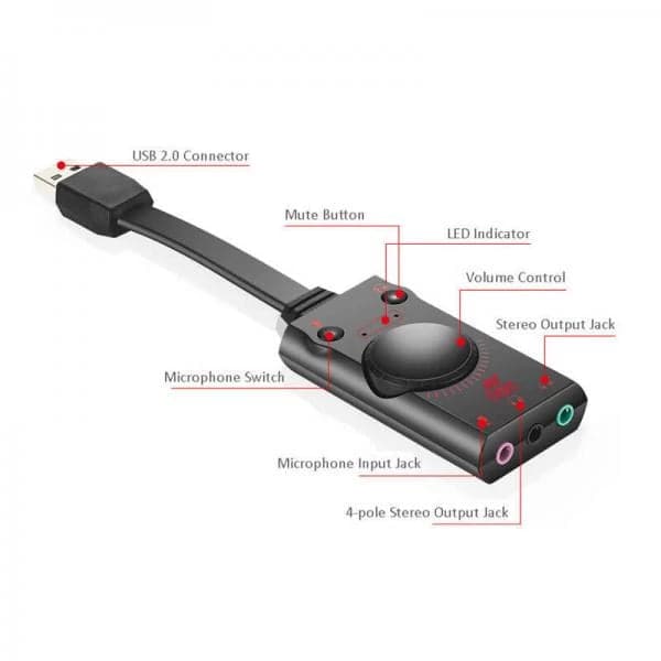 ANT ESPORTS 7.1 USB Sound Card (Black)