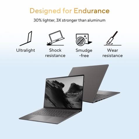 ASUS Zenbook S 14, Intel AI Powered Laptop, Intel Core Ultra 7 355, 16GB, 512GB, Intel Graphics, 35.56 cm (14) OLED Touch 3K, Windows 11 Home, Office Home 2024 + M365 Basic (1 Year Validity) UX5406AA-SU361WS