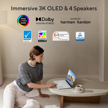 ASUS ZENBOOK S 14 OLED, INTEL AI POWERED LAPTOP, INTEL CORE ULTRA 7 256V (16GB/512GB/INTEL ARC GRAPHICS/14.0 INCH 3K/WINDOWS 11 HOME) UX5406SA-PV356WS