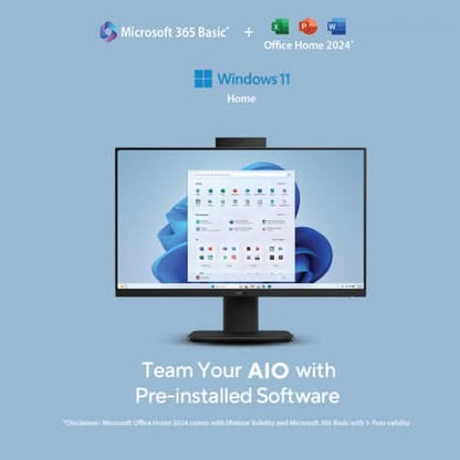 ASUS AIO, All In One PC, Intel Core i5-13420H (16GB/512GB/Intel UHD Graphics/60.45 cms (23.8) FHD/Windows 11 Home/Office Home 2024 + M365 Basic (1 Year Validity) V440VA-KBPC043WS