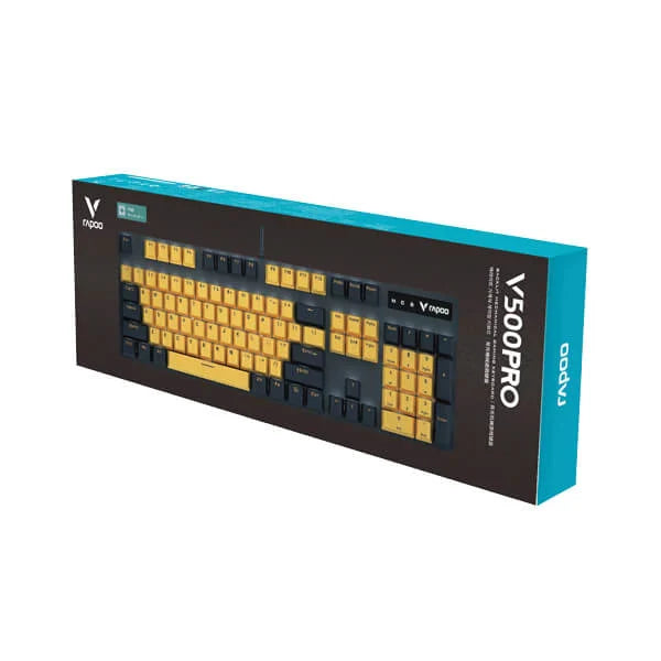 RAPOO V500 Pro Mechanical Full Size Gaming Keyboard ( Yellow / Blue )