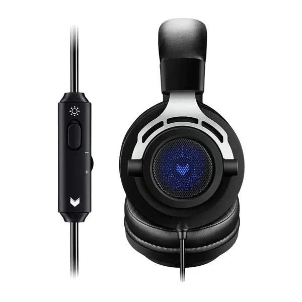 RAPOO VH150 LED Wired 3.5mm Stereo Gaming Headphone ( Black ) PC / Mobile / Mac / Xbox )
