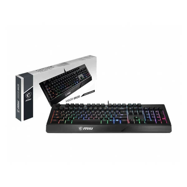 MSI Vigor GK20 RGB Full Size Membrane Wired Gaming Keyboard ( Black )