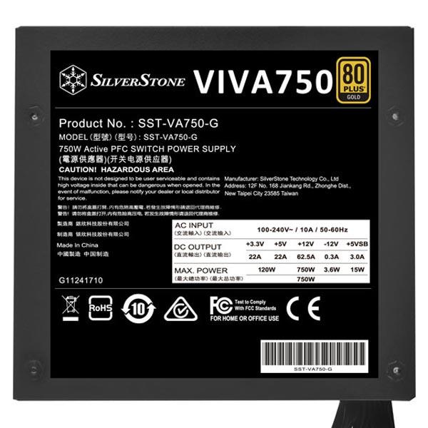 SILVERSTONE VIVA 750W 80+ Gold Non Modular ATX 2.0 Power Supply