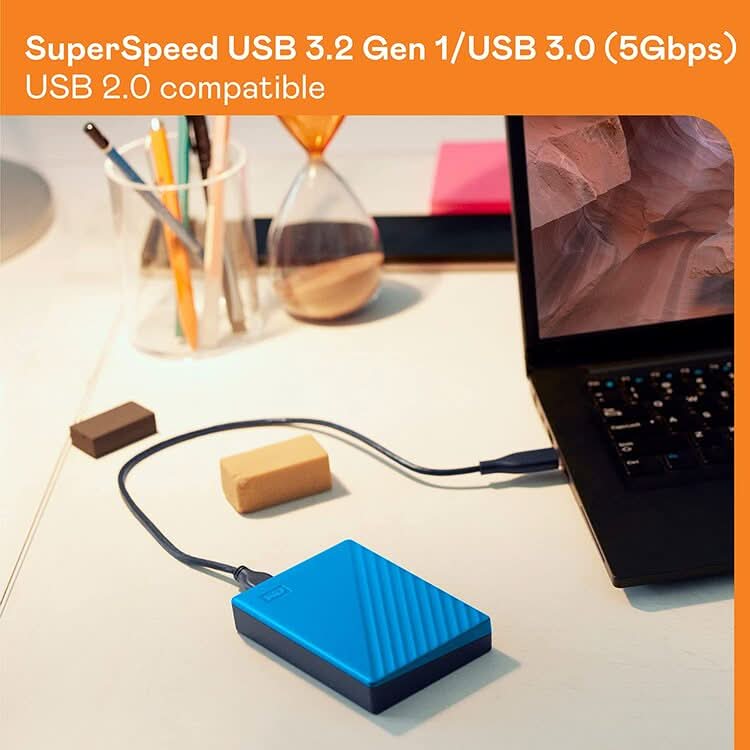 WESTERN DIGITAL 1TB MY PASSPORT PORTABLE BLUE SSD