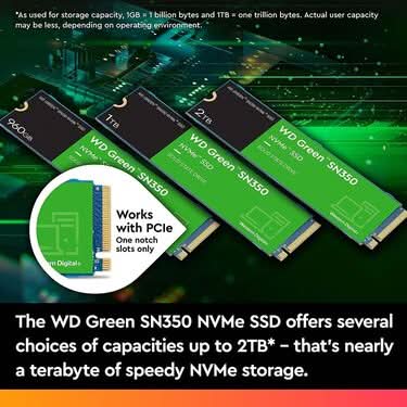 WESTERN DIGITAL GREEN NVME M.2 240GB SN350 INTERNAL SSD