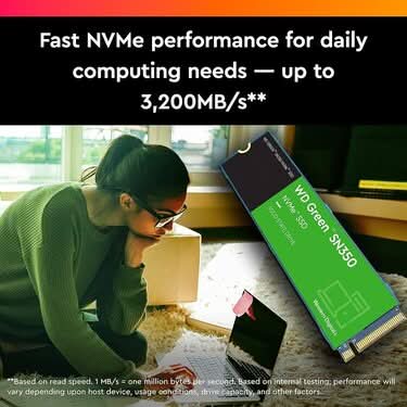 WESTERN DIGITAL GREEN NVME M.2 240GB SN350 INTERNAL SSD