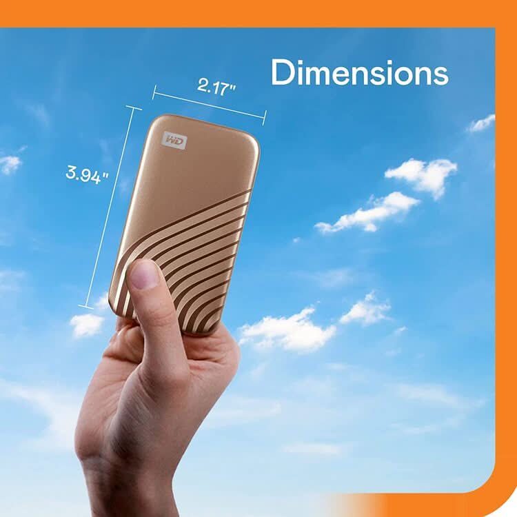 WESTERN DIGITAL 500GB MY PASSPORT GOLD EXTERNAL SSD