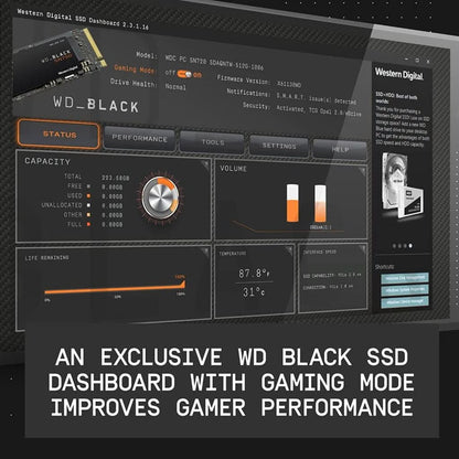 WESTERN DIGITAL BLACK NVME SN750 1 TB M.2 2280-S3-M PCIE GEN3 INTERNAL SSD