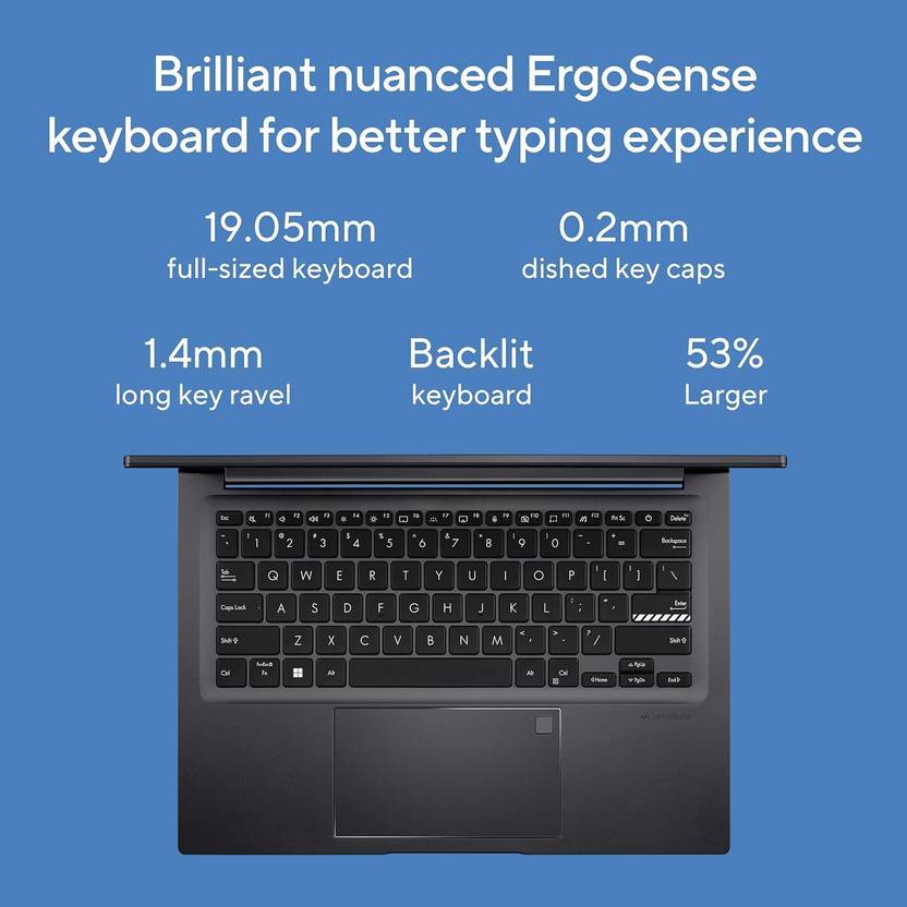ASUS VIVOBOOK 14 OLED INTEL CORE I5 12TH GEN 1235U - (16 GB/512 GB SSD/WINDOWS 11 HOME) X1405ZA-KM511WS THIN AND LIGHT LAPTOP (14 INCH, INDIE BLACK, 1.5 KG, WITH MS OFFICE)