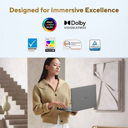 ASUS Zenbook S16, Premium AI Laptop, AMD Ryzen AI 9 465 Processor (32GB/1TB/AMD Radeon Graphics/40.64 cms (16) OLED Touch 3K/Windows 11 Home/Office Home 2024 + M365 Basic (1 Year Validity) UM5606GA-SR248WS