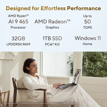 ASUS Zenbook S16, Premium AI Laptop, AMD Ryzen AI 9 465 Processor (32GB/1TB/AMD Radeon Graphics/40.64 cms (16) OLED Touch 3K/Windows 11 Home/Office Home 2024 + M365 Basic (1 Year Validity) UM5606GA-SR248WS