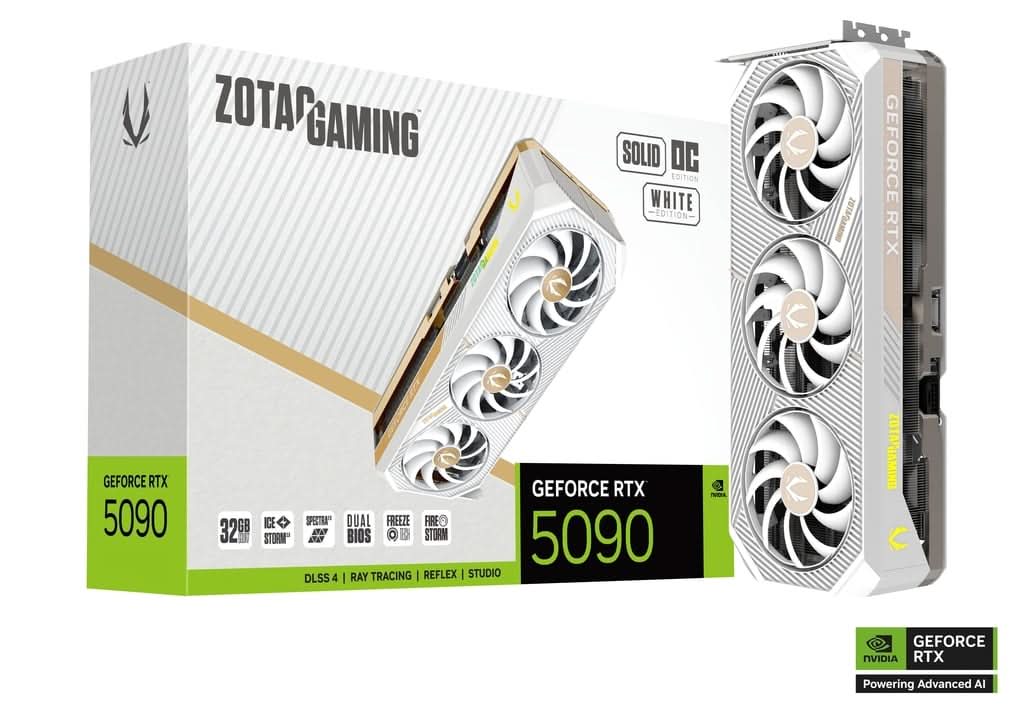 ZOTAC GAMING GEFORCE RTX 5090 SOLID OC WHITE EDITION Graphics Card ...